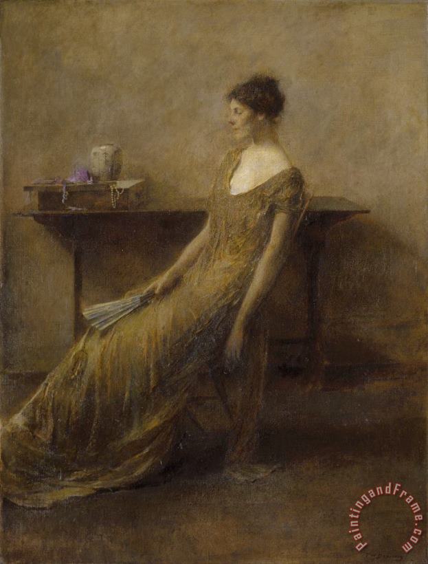 Thomas Wilmer Dewing Lady in Gold Art Print