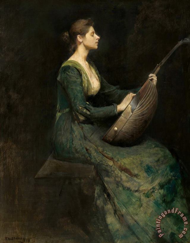Lady with a Lute painting - Thomas Wilmer Dewing Lady with a Lute Art Print