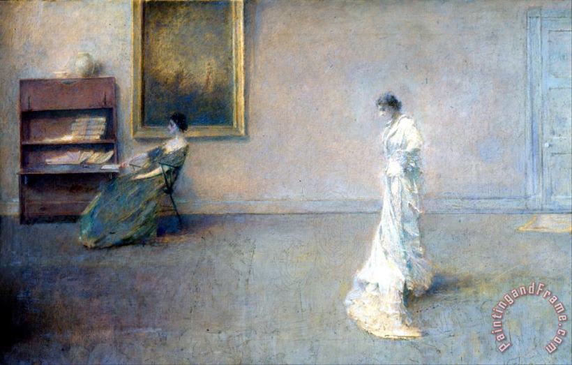 The White Dress painting - Thomas Wilmer Dewing The White Dress Art Print