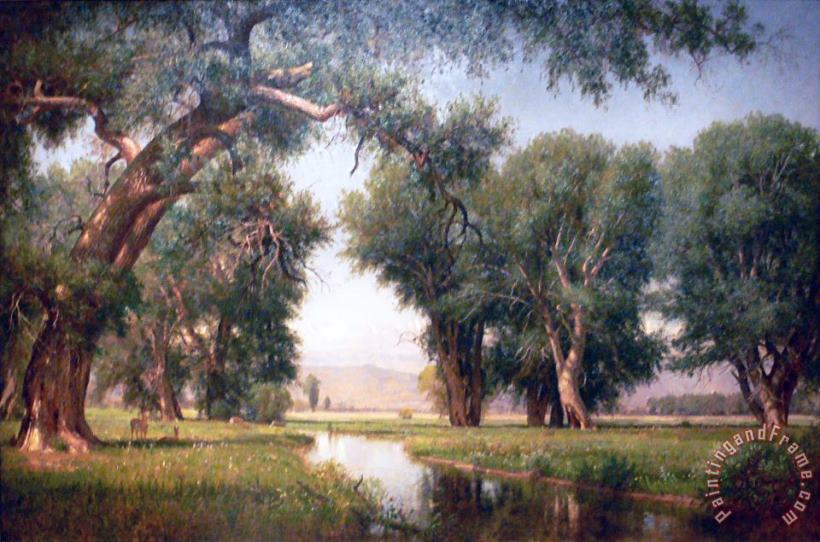 Thomas Worthington Whittredge On The Cache La Poudre River Art Painting