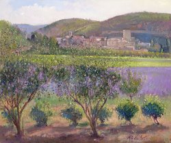 Timothy Easton Lavender Seen Through Quince Trees