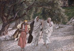 Tissot - The Disciples on the Road to Emmaus painting