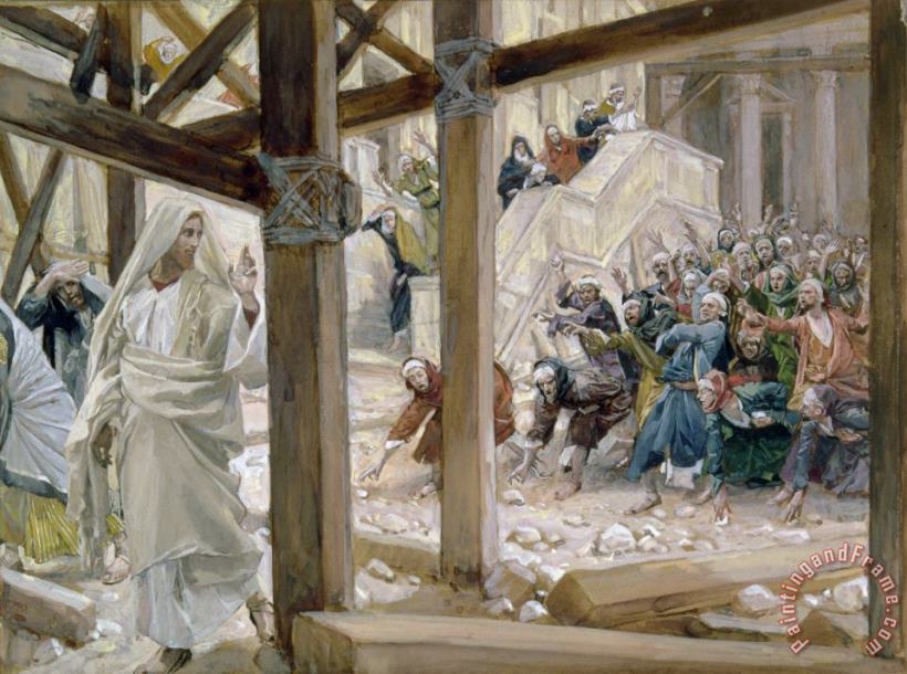 The Jews took up Stones to Cast at Him painting - Tissot The Jews took up Stones to Cast at Him Art Print