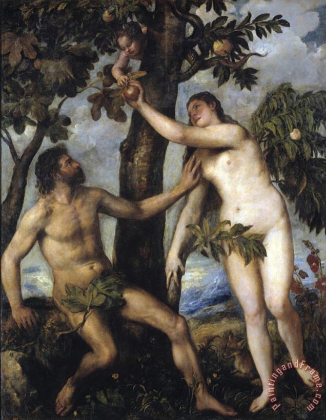 Titian Adam And Eve Art Painting