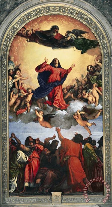 Assumption of The Virgin painting - Titian Assumption of The Virgin Art Print