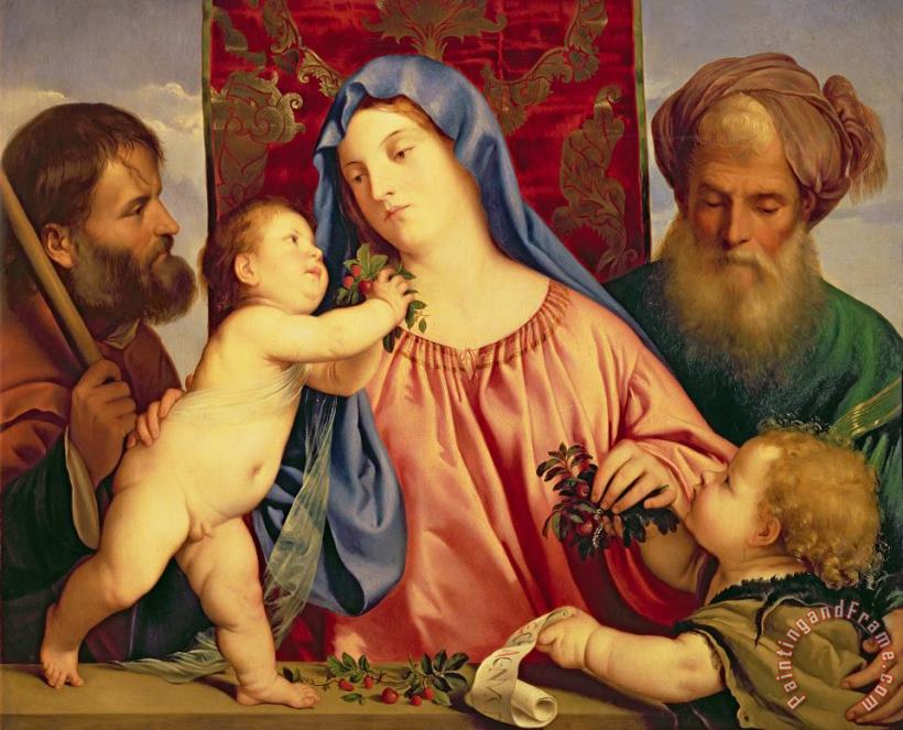 Madonna of the Cherries with Joseph painting - Titian Madonna of the Cherries with Joseph Art Print