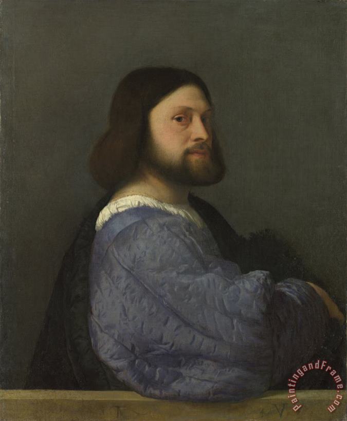 Titian Man With A Quilted Sleeve Art Painting