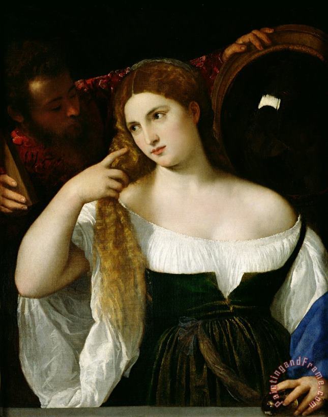 Titian Portrait of a Woman at her Toilet Art Painting