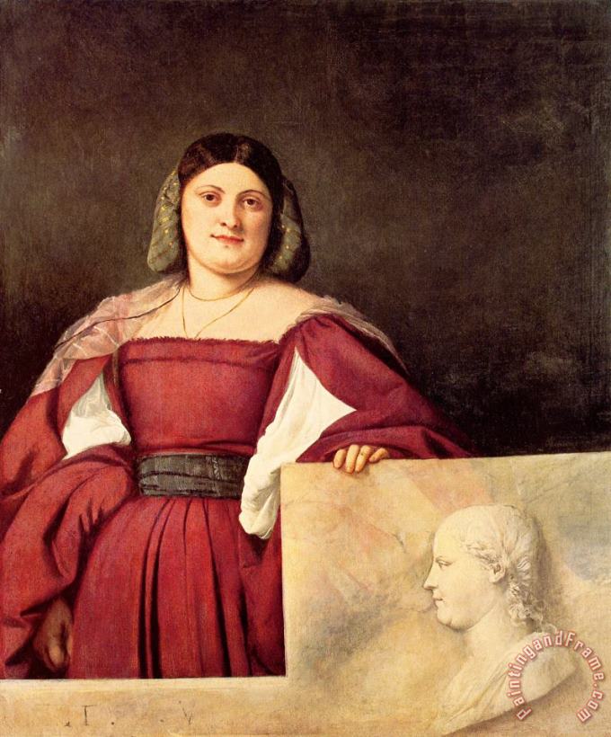 Titian Portrait of a Woman Called La Schiavona Art Painting