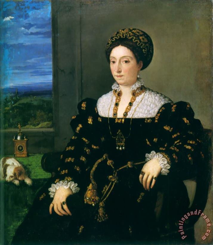 Portrait of Eleonora Gonzaga Della Rovere painting - Titian Portrait of Eleonora Gonzaga Della Rovere Art Print