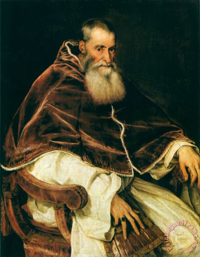 Titian Portrait of Pope Paul III Art Painting