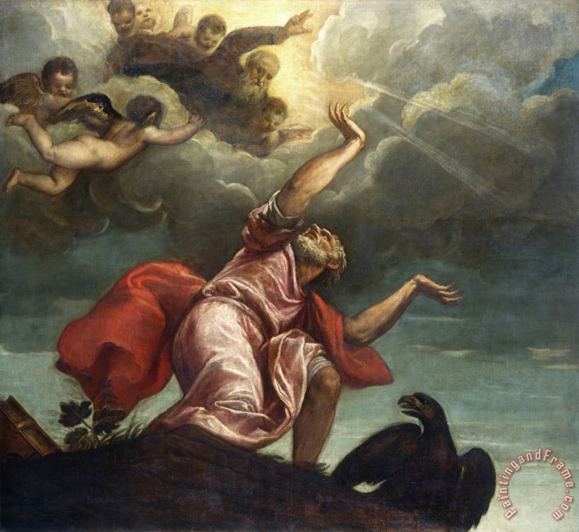 Titian Saint John The Evangelist on Patmos Art Painting