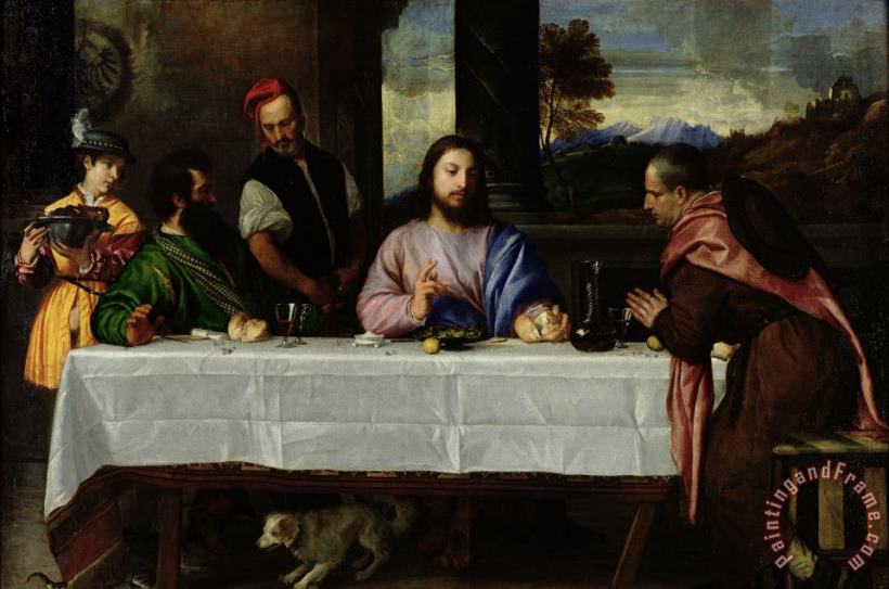 The Supper at Emmaus painting - Titian The Supper at Emmaus Art Print