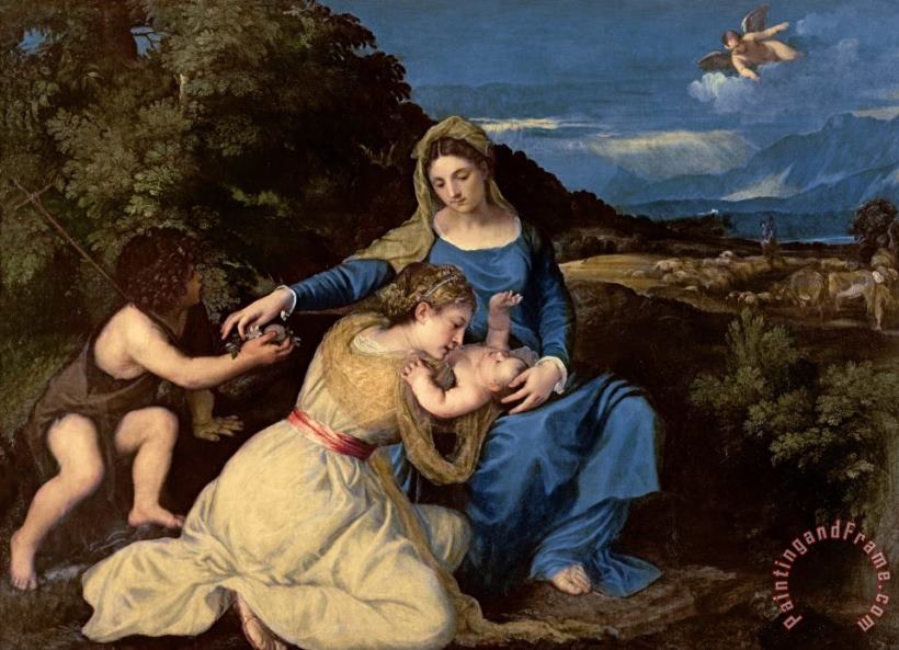 Titian The Virgin And Child with Saints Art Painting