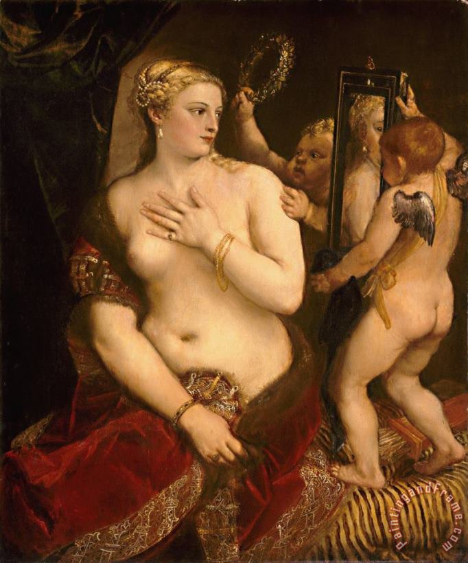 Venus with a Mirror painting - Titian Venus with a Mirror Art Print