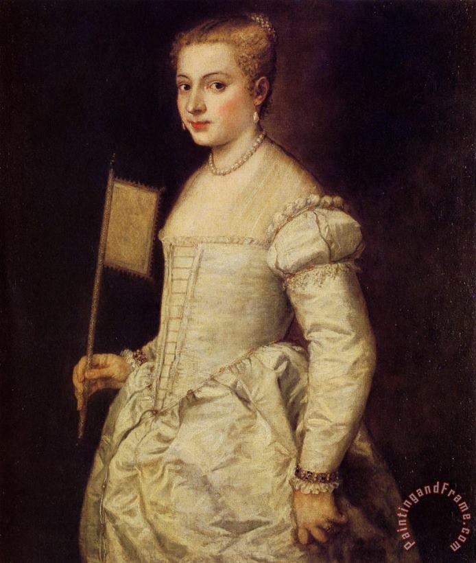 Titian Woman in White Art Painting