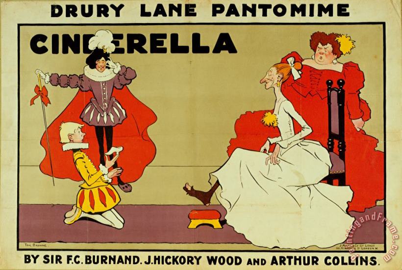 Poster for Cinderella painting - Tom Browne Poster for Cinderella Art Print