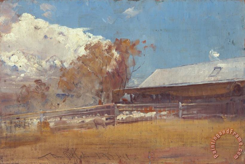 Shearing Shed, Newstead painting - Tom Roberts Shearing Shed, Newstead Art Print
