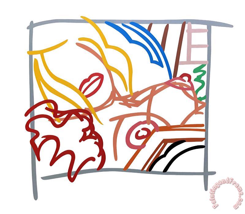 Tom Wesselmann Bedroom Blonde Doodle with Photo, 1988 Art Painting