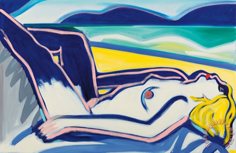 Blue Nude Claire No. 1, 2000 painting - Tom Wesselmann Blue Nude Claire No. 1, 2000 Art Print