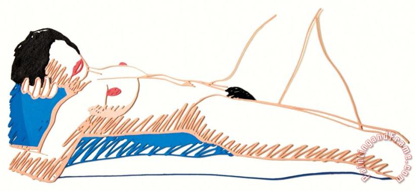 Monica Lying on Her Back, 1985 1997 painting - Tom Wesselmann Monica Lying on Her Back, 1985 1997 Art Print