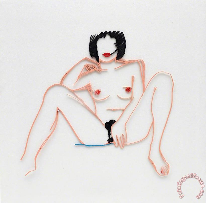 Monica Sitting with Legs Spread, 1985 1997 painting - Tom Wesselmann Monica Sitting with Legs Spread, 1985 1997 Art Print