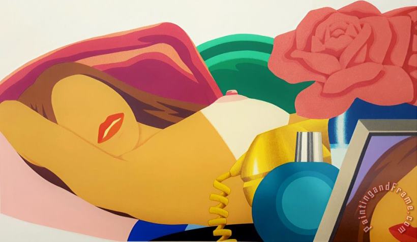 Nude with Rose, 1976 painting - Tom Wesselmann Nude with Rose, 1976 Art Print