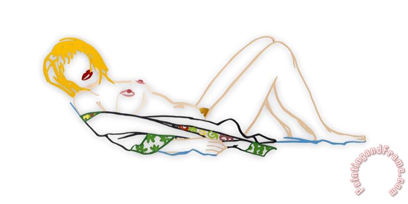 Tom Wesselmann Steel Drawing Edition Monica Laying Down on a Robe, 1990 Art Print