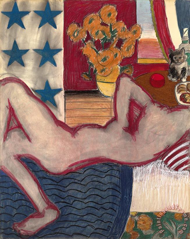 Study for Great American Nude #20, 1961 painting - Tom Wesselmann Study for Great American Nude #20, 1961 Art Print