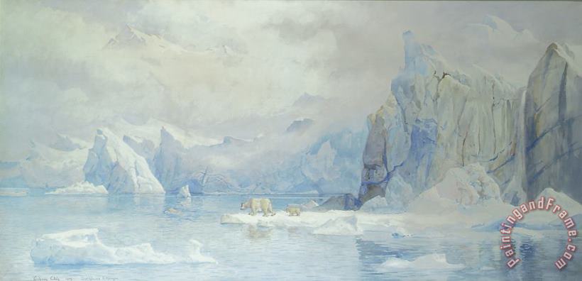 Glacier painting - Tristram Ellis Glacier Art Print