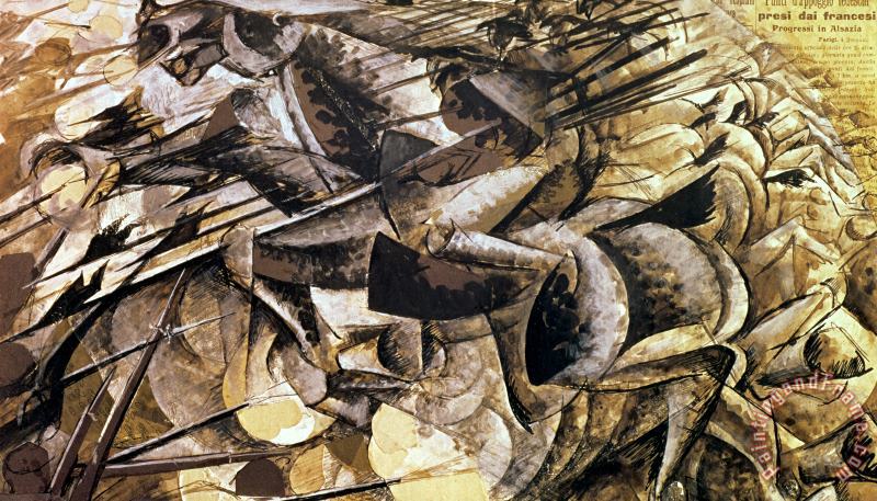 Umberto Boccioni The Charge of the Lancers Art Print