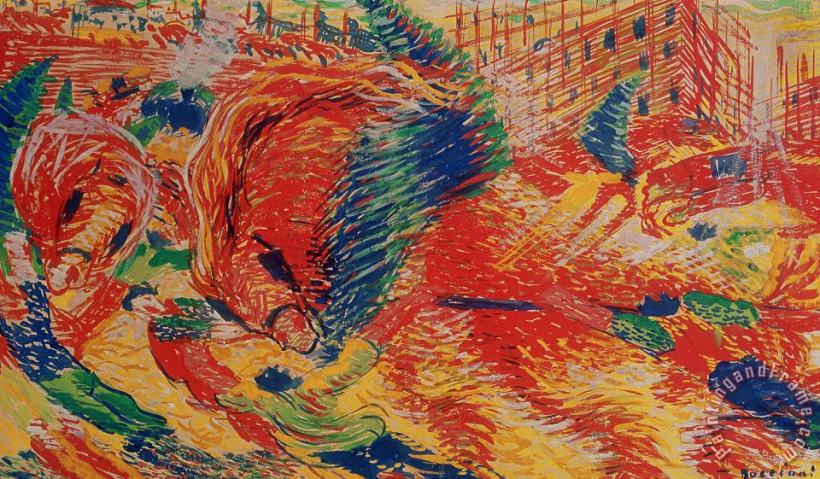 Umberto Boccioni The City Rises Art Painting