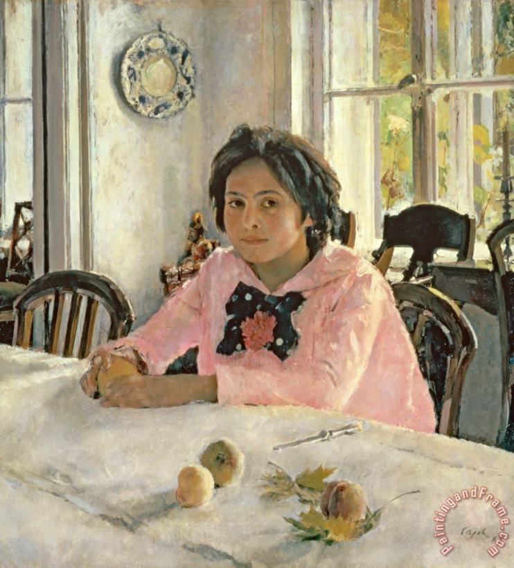 Girl with Peaches painting - Valentin Aleksandrovich Serov Girl with Peaches Art Print