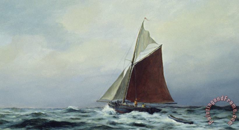 Vic Trevett Making Sail After A Blow Art Print
