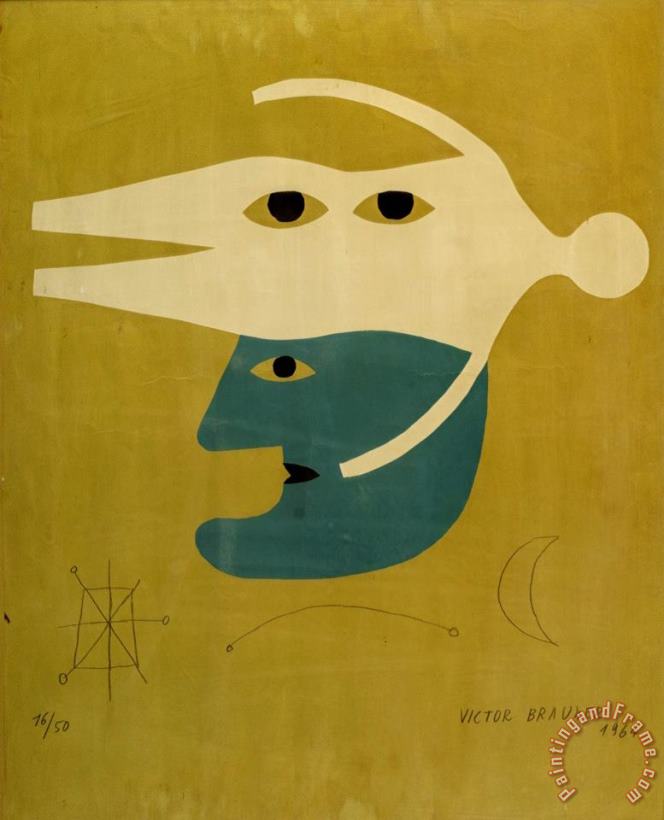 Composition , 1964 painting - Victor Brauner Composition , 1964 Art Print