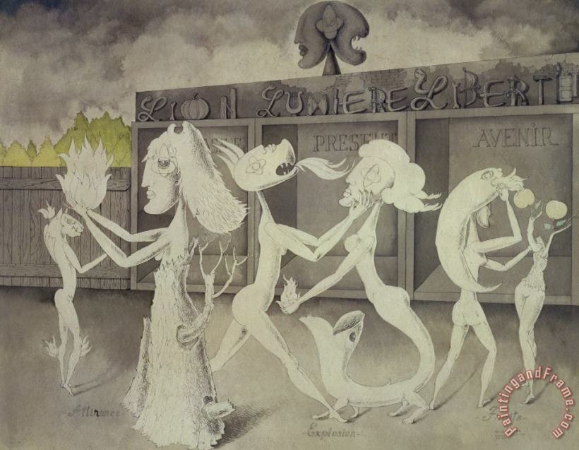 Lion, Light, Liberty, 1941 painting - Victor Brauner Lion, Light, Liberty, 1941 Art Print