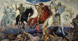 Victor Mikhailovich Vasnetsov - The Four Horsemen of the Apocalypse painting
