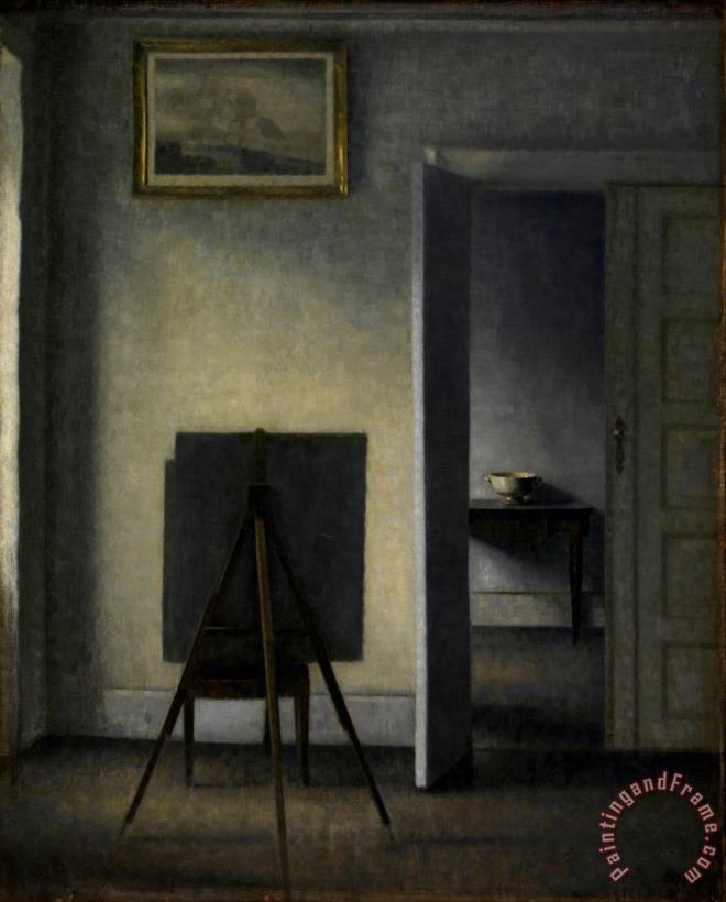 Vilhelm Hammershoi Interior with The Artist's Easel Art Painting