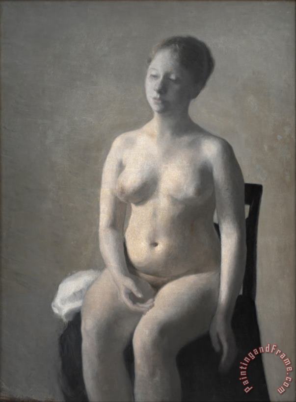 Vilhelm Hammershoi Seated Female Nude Art Painting