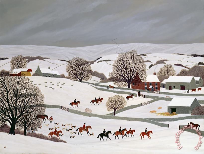 Vincent Haddelsey Riding In The Snow Art Painting