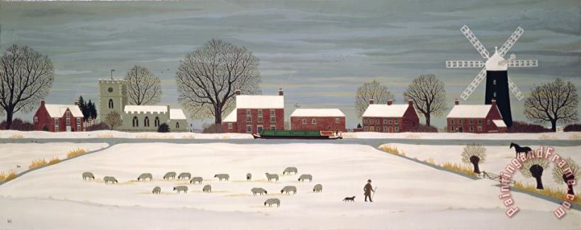 Vincent Haddelsey Winter Scene In Lincolnshire Art Painting