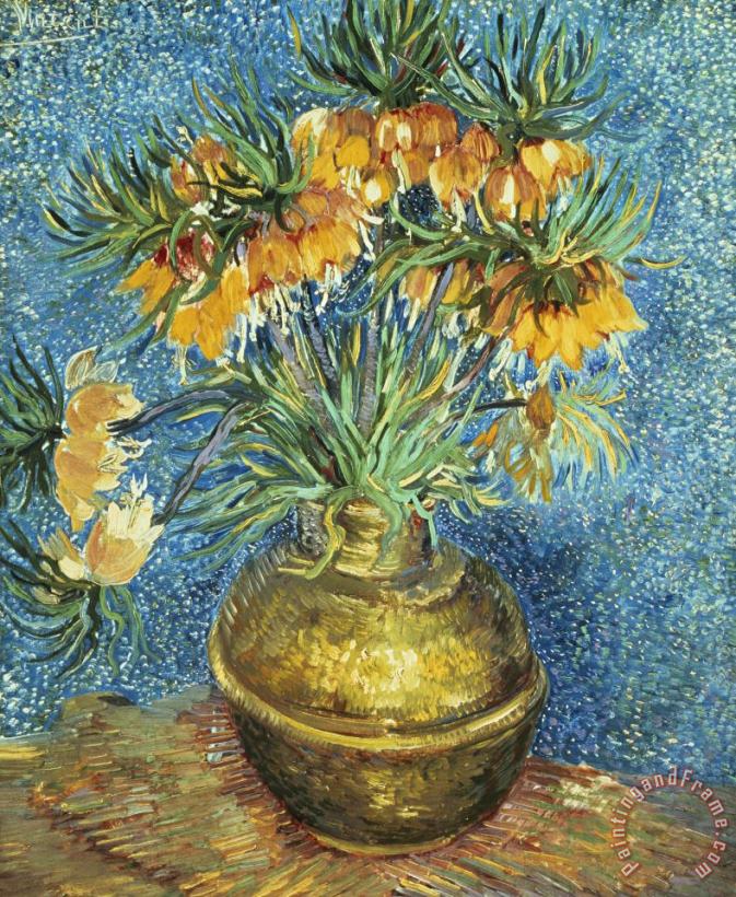 Crown Imperial Fritillaries in a Copper Vase painting - Vincent Van Gogh Crown Imperial Fritillaries in a Copper Vase Art Print