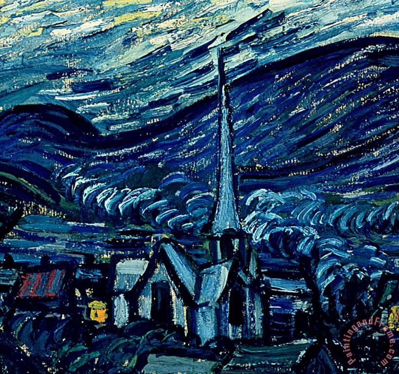 Vincent Van Gogh Detail Of The Starry Night Art Print For Sale Paintingandframe Com