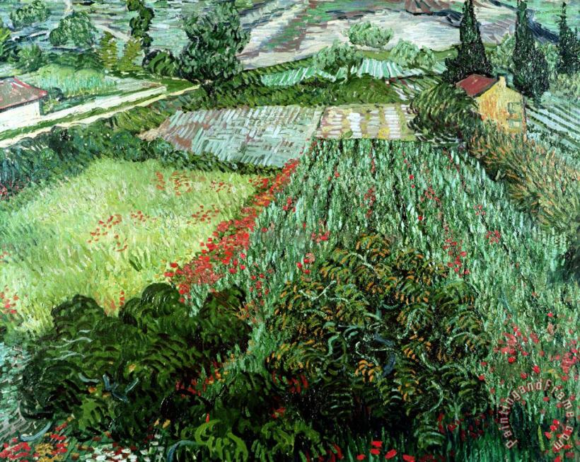 Field with Poppies painting - Vincent Van Gogh Field with Poppies Art Print