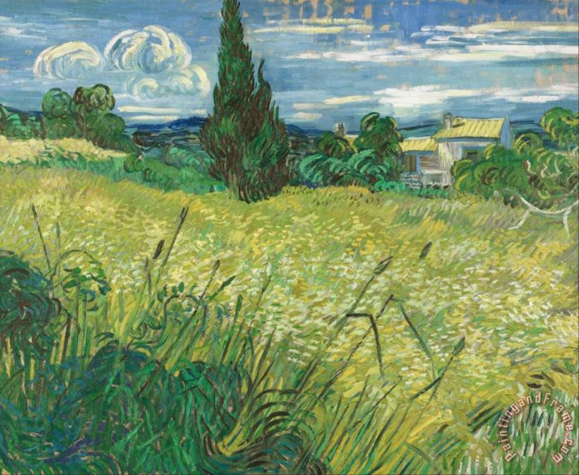 Vincent van Gogh Green Field Art Painting