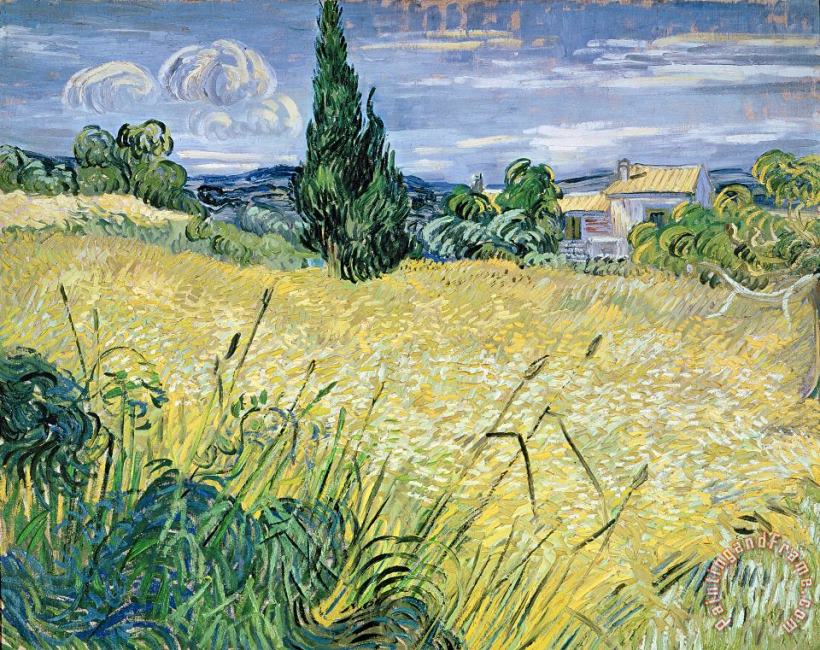 Vincent Van Gogh Landscape with Green Corn Art Painting