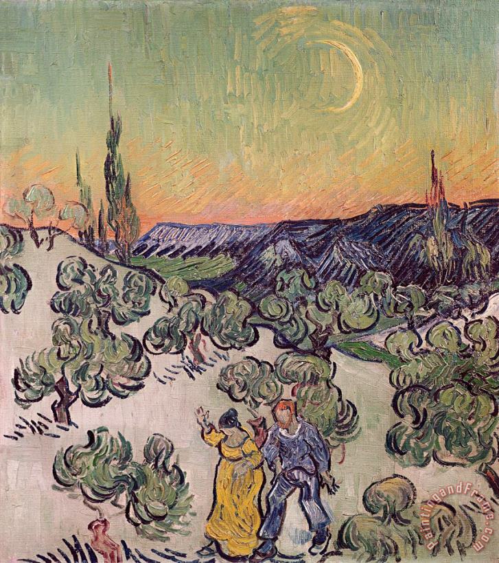 Vincent van Gogh Moonlit Landscape Art Painting