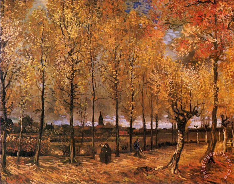Vincent van Gogh Poplar Avenue at Nuenen Art Painting