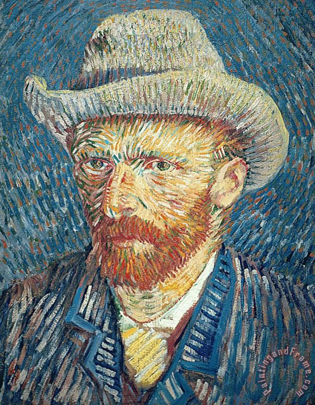Self Portrait Blue Vincent Van Gogh HD Art Canvas Print Oil Painting 12x16"