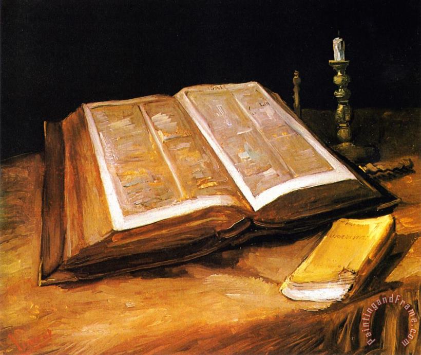 Vincent van Gogh Still Life with Bible Art Print